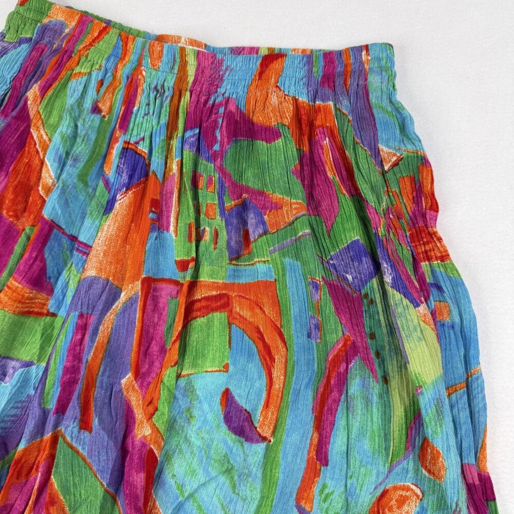 We Be Bop Culotte Shorts Vintage Womens 1X Multicolor Gauze Geometric Print